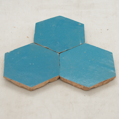 Zellige Bleu Ciel Hexagone