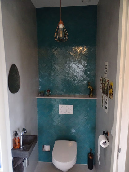 Zellige Bleu Ciel Poisson Echelles