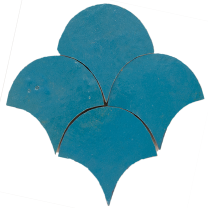 Zellige Bleu Ciel Poisson Echelles