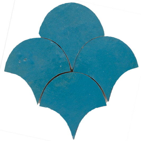 Zellige Bleu Ciel Poisson Echelles