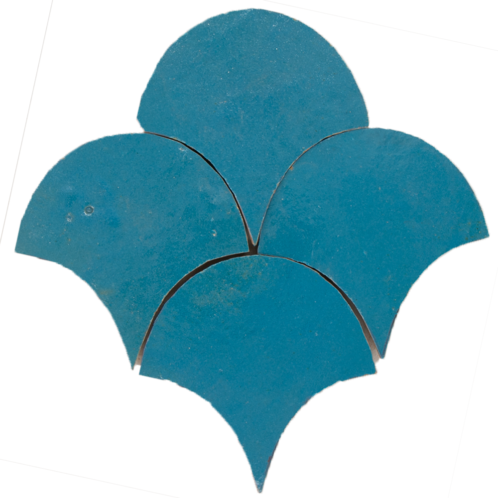 Zellige Bleu Ciel Poisson Echelles
