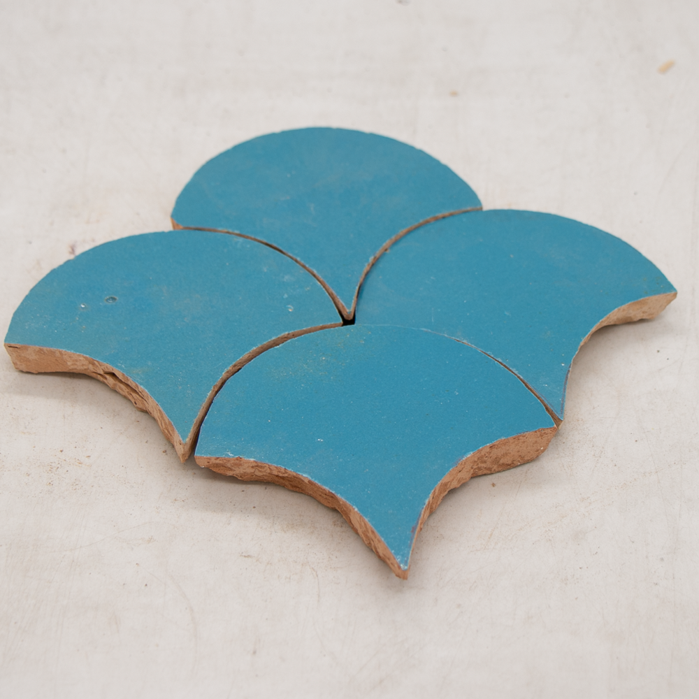 Zellige Bleu Ciel Poisson Echelles