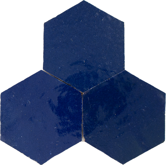Zellige Bleu Foncee Hexagone