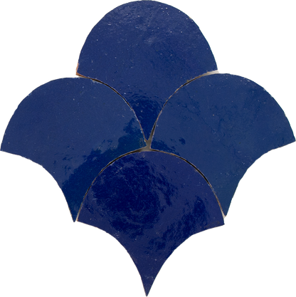 Zellige Bleu Foncee Poisson Echelles