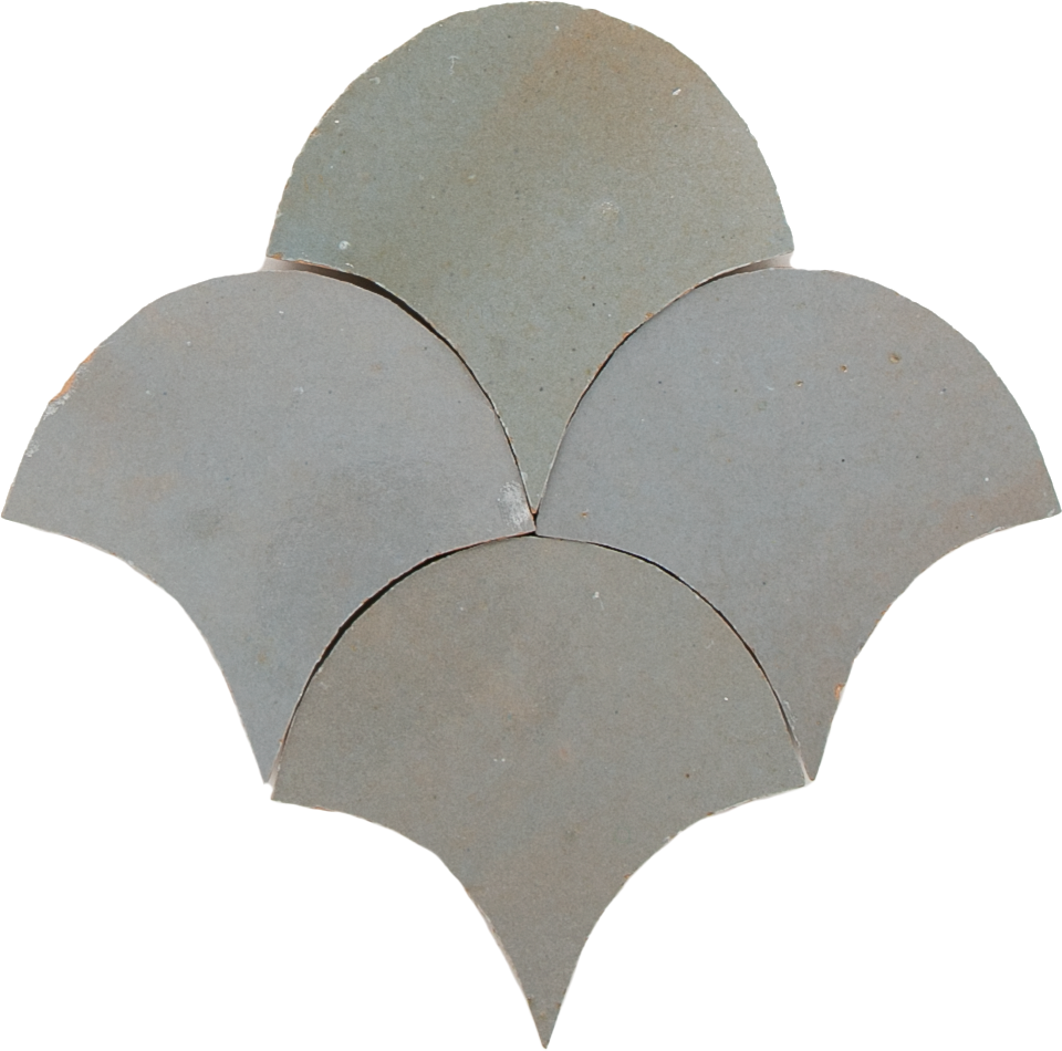 Zellige Bleu Lumiere Poisson Echelles