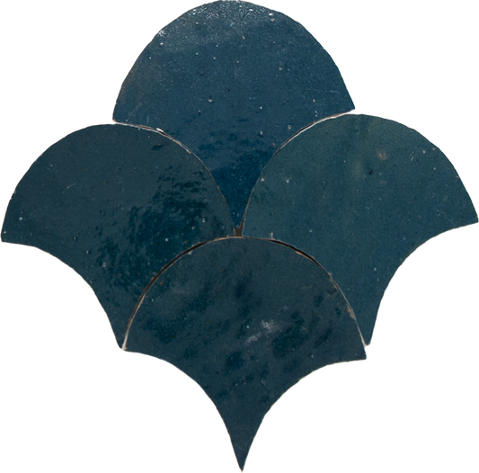 Zellige Bleu Marine Poisson Echelles