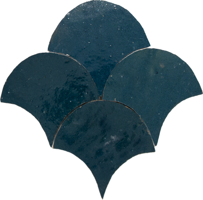 Zellige Bleu Marine Poisson Echelles