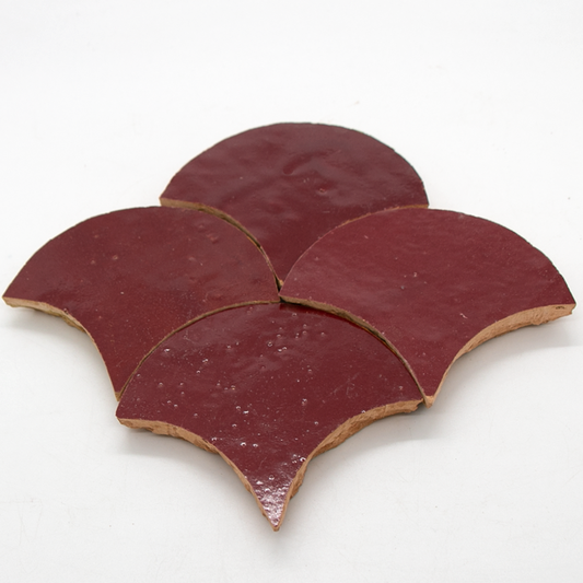 SAM Zellige Bordeaux Rouge Poisson Echelles