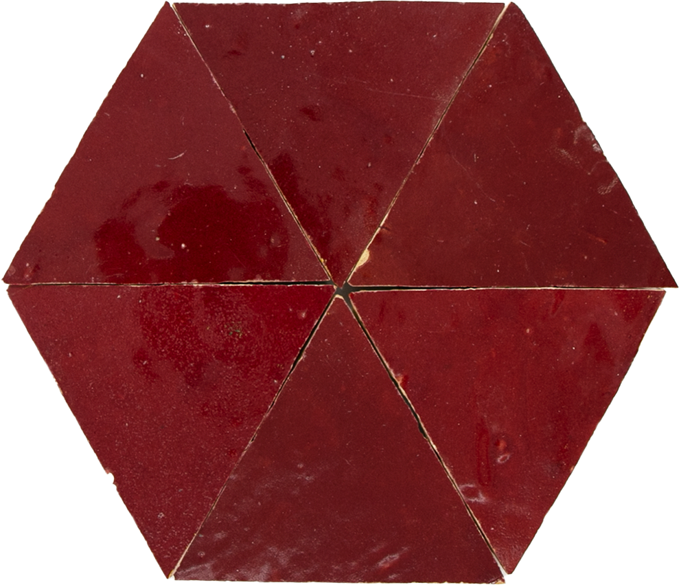Zellige Bordeaux Rouge Triangle