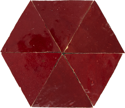 Zellige Bordeaux Rouge Triangle