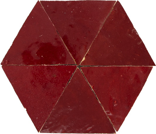 Zellige Bordeaux Rouge Triangle