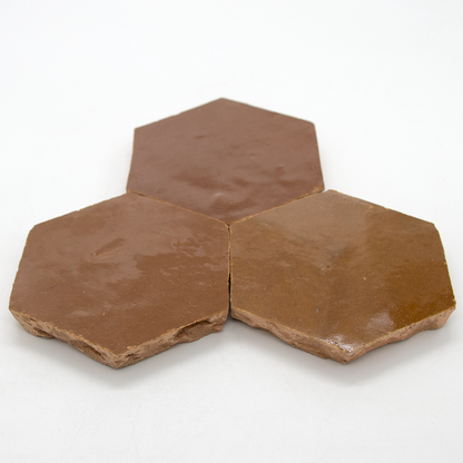 Zellige Caramel Hexagone