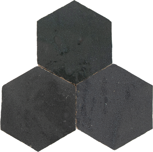 Zellige Charcoal Hexagone
