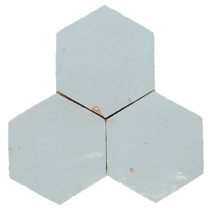 Zellige Glacier Bleu Hexagone