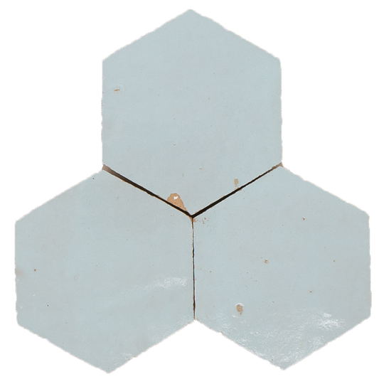 Zellige Glacier Bleu Hexagone