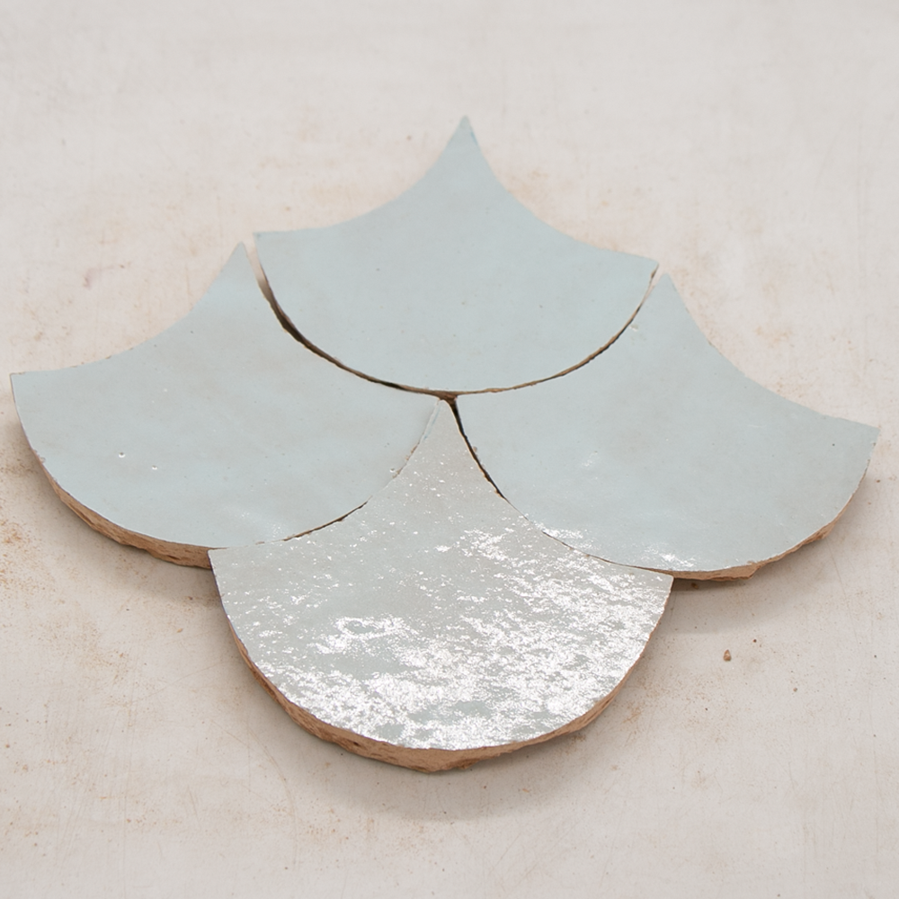 Zellige Glacier Bleu Poisson Echelles