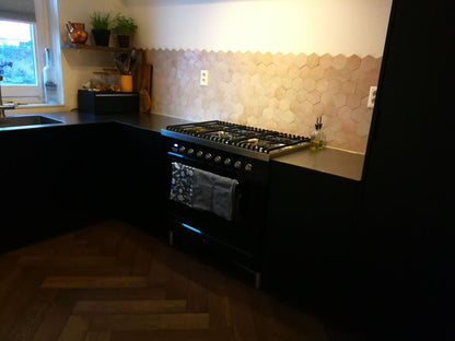 Zellige Gris Rose Hexagone