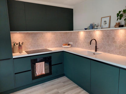 Zellige Gris Rose Hexagone