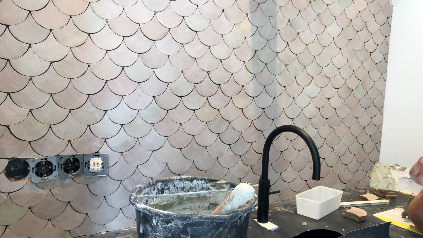 Zellige Gris Rose Poisson Echelles