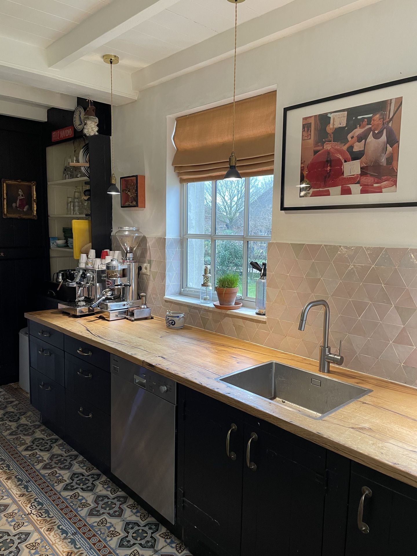 Zellige Gris Rose Triangle