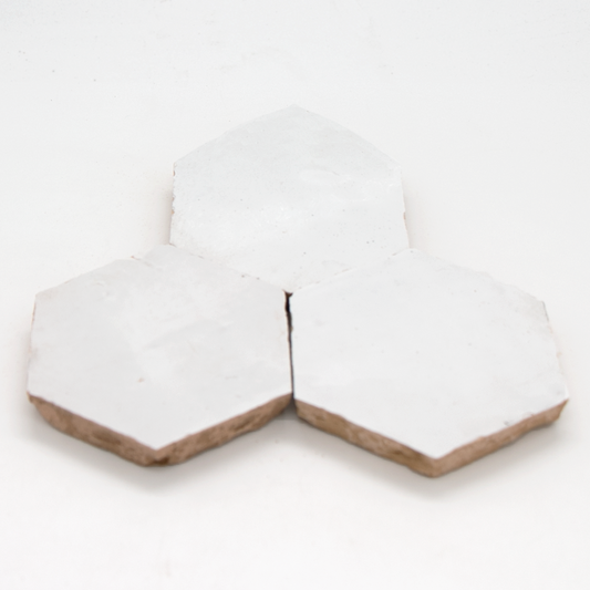 SAM Zellige Neige Blanc Hexagone