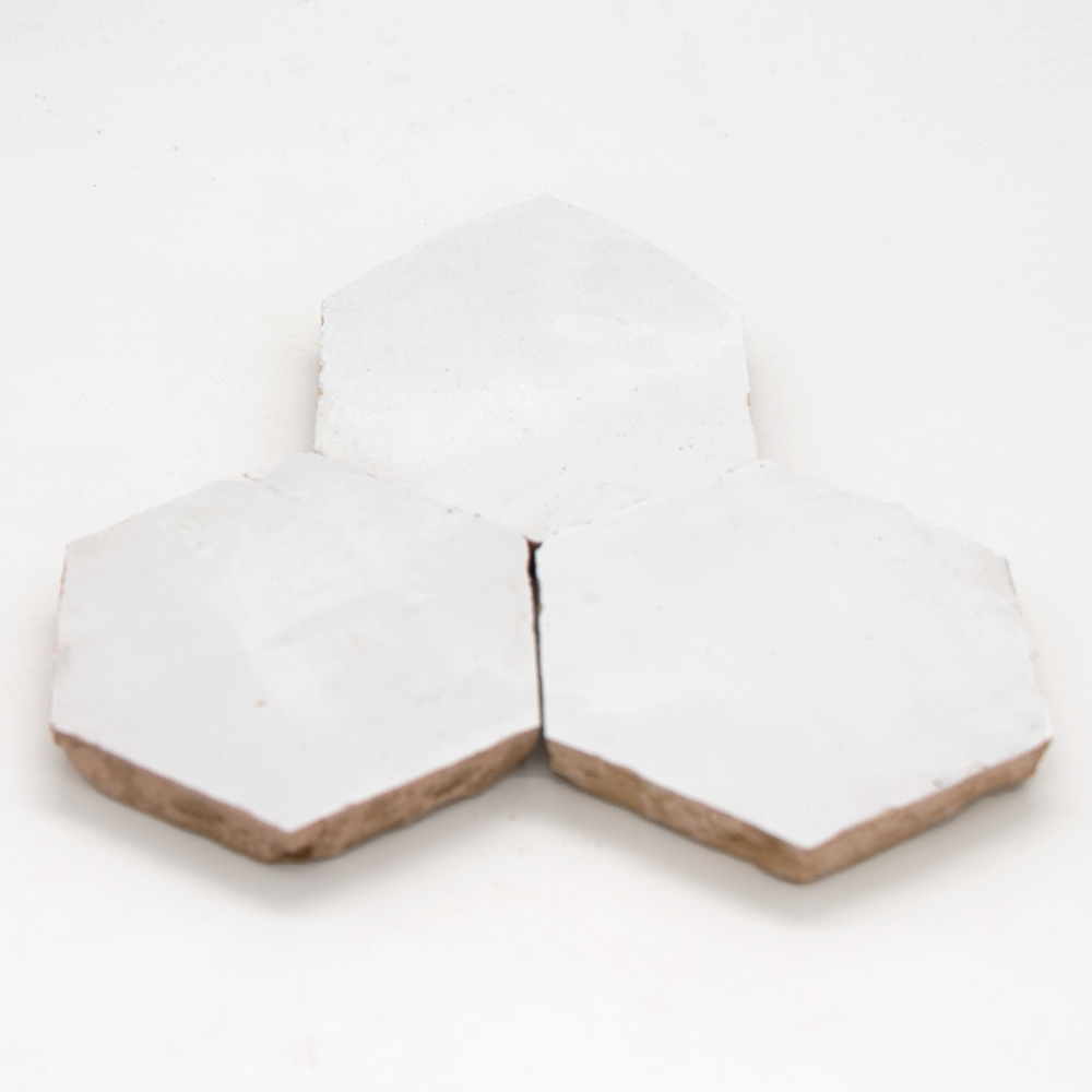 Zellige Neige Blanc Hexagone
