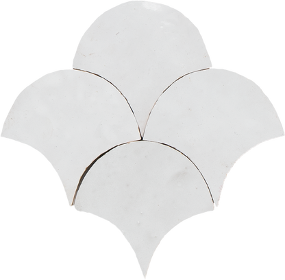 Zellige Neige Blanc Poisson Echelles