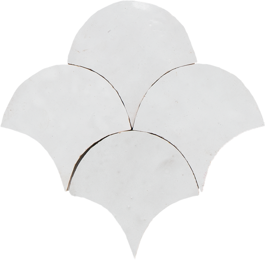 Zellige Neige Blanc Poisson Echelles