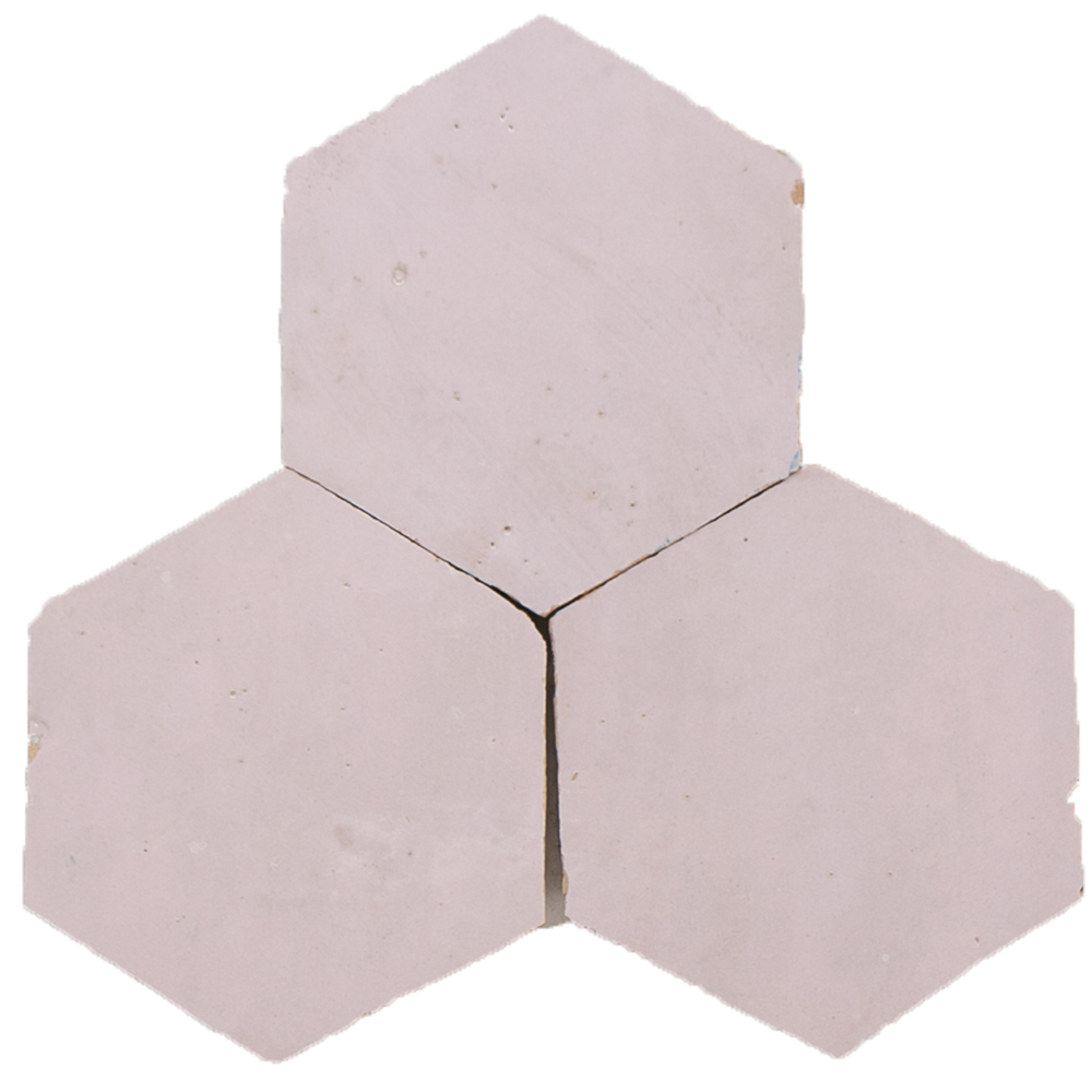 Zellige Pastel Rose Hexagone