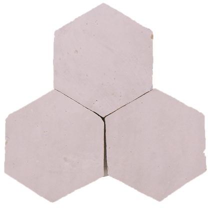 Zellige Pastel Rose Hexagone
