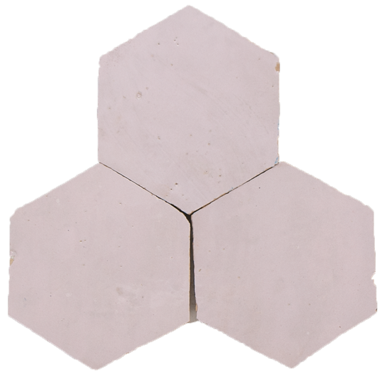 Zellige Pastel Rose Hexagone