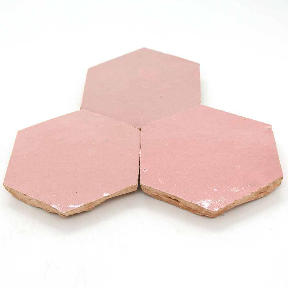 Zellige Rose Doux Hexagone