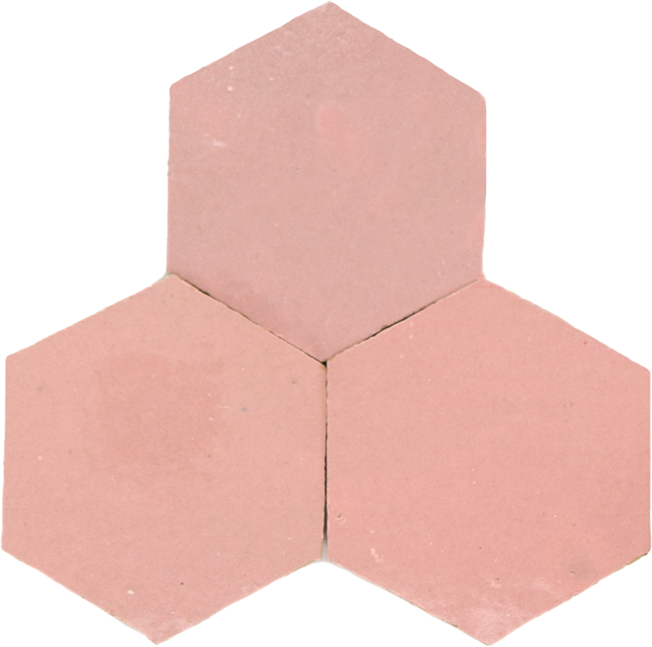 Zellige Rose Doux Hexagone