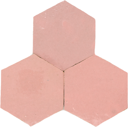 Zellige Rose Doux Hexagone