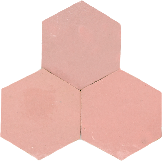 Zellige Rose Doux Hexagone