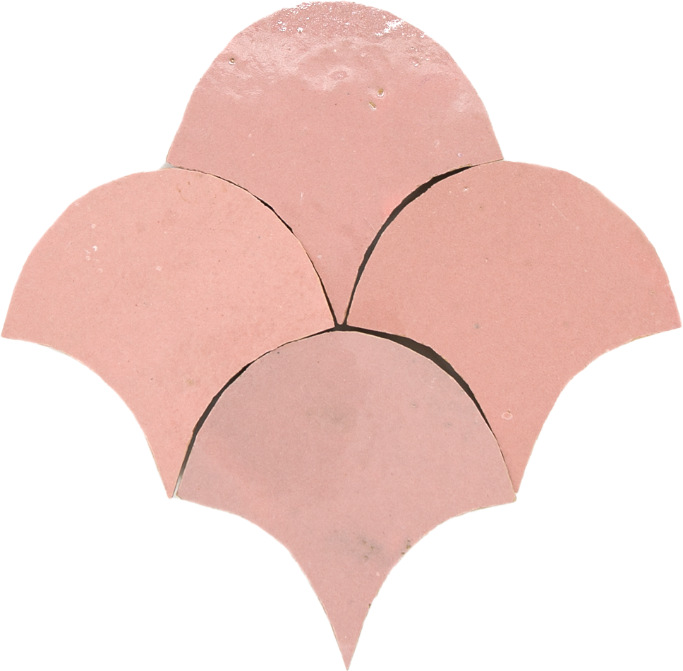 Zellige Rose Doux Poisson Echelles