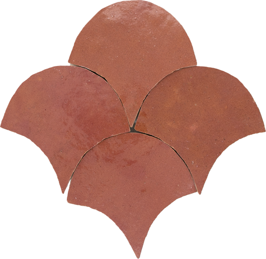Zellige Rose Rouge Poisson Echelles