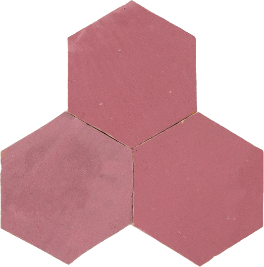 Zellige Rose Vieux Hexagone