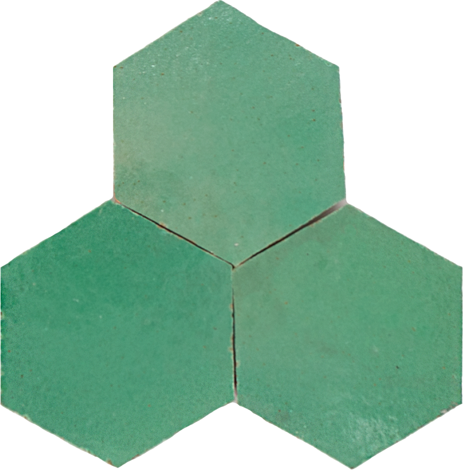 Zellige Turquoise Hexagone