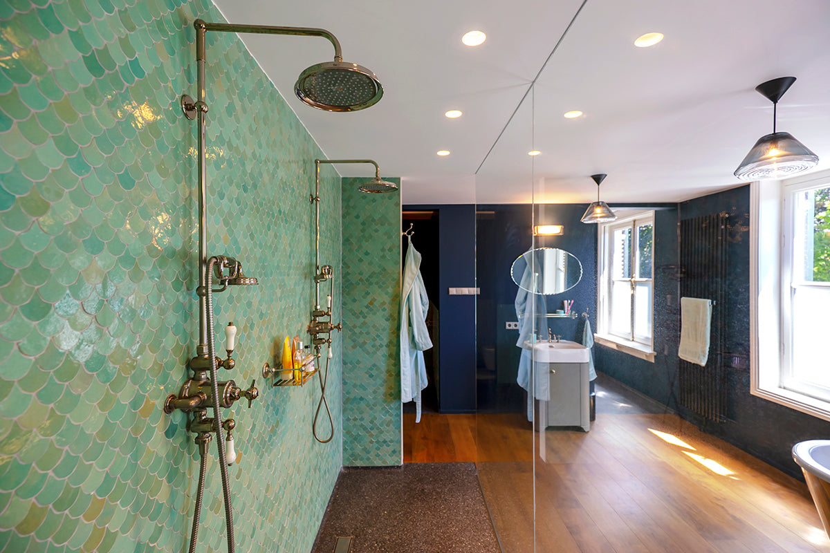 Zellige Turquoise Poisson Echelles