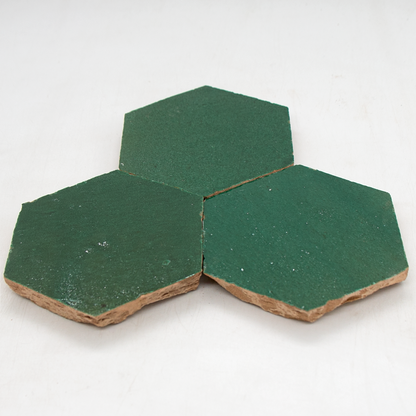 Zellige Vert Foncee Hexagone