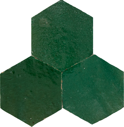 Zellige Vert Foncee Hexagone