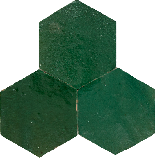 Zellige Vert Foncee Hexagone