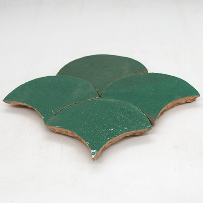 Zellige Vert Foncee Poisson Echelles