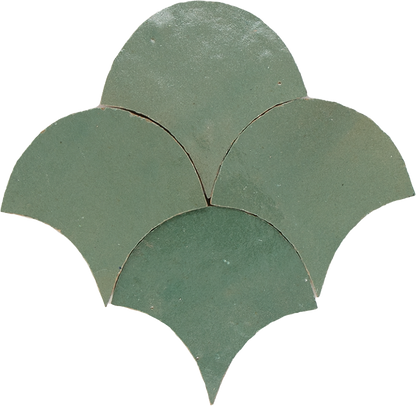 Zellige Vert Gris Poisson Echelles