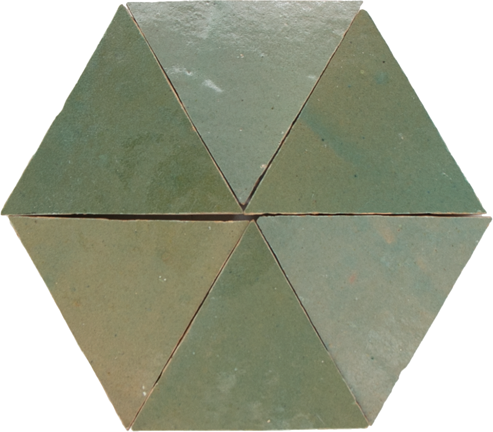 Zellige Vert Gris Triangle