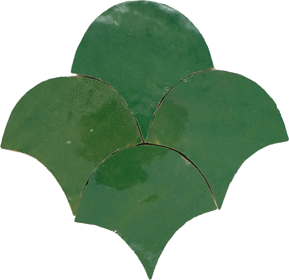 Zellige Vert Pomme Poisson Echelles