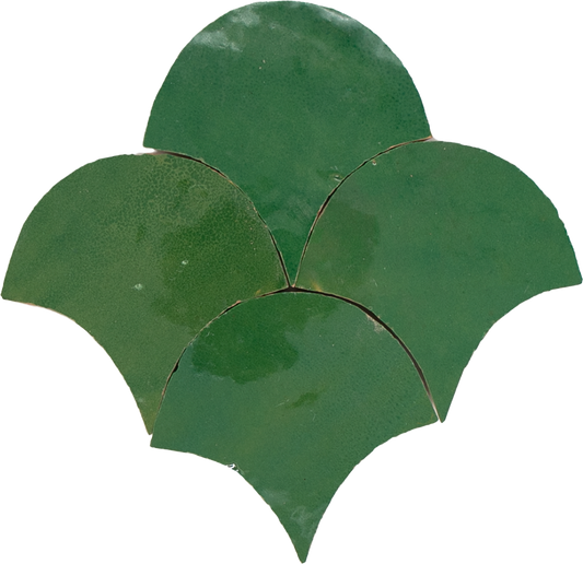 Zellige Vert Pomme Poisson Echelles