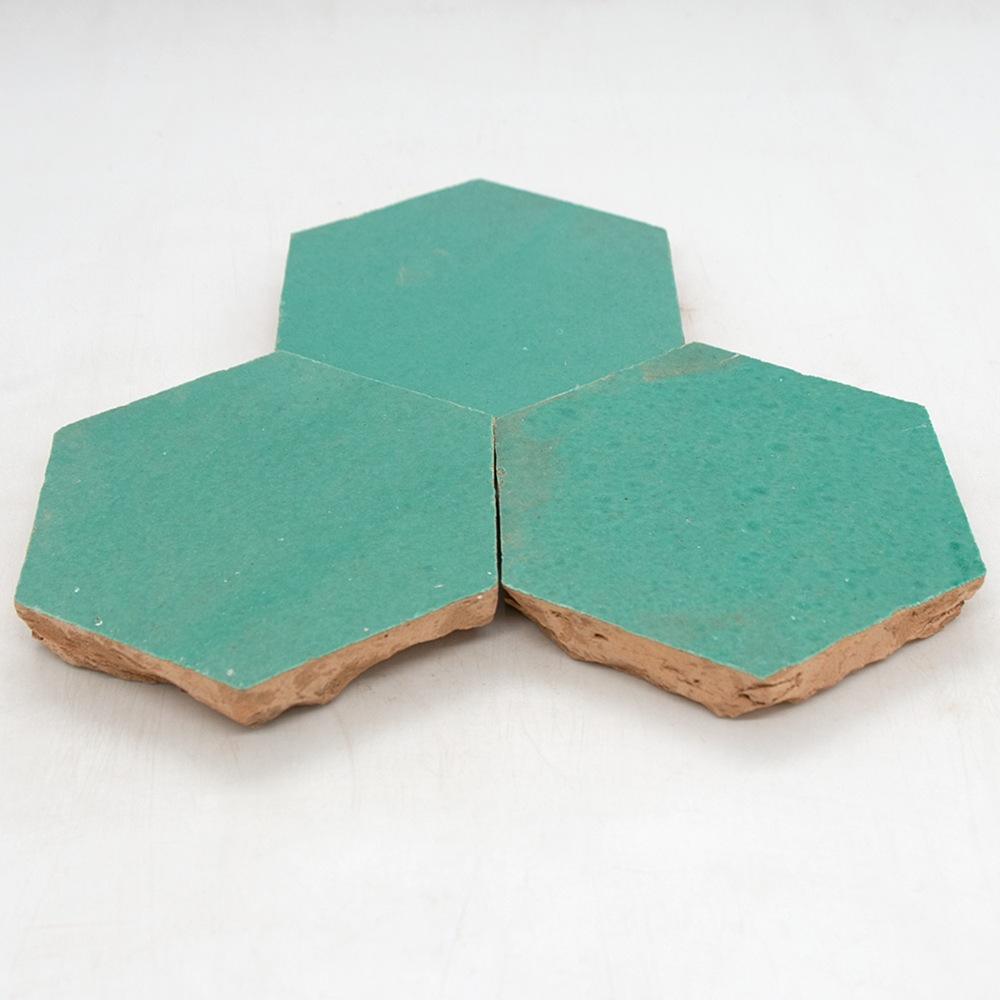 Zellige Vert Turquoise Hexagone