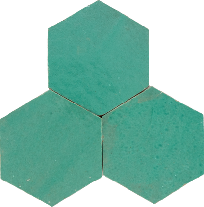 Zellige Vert Turquoise Hexagone